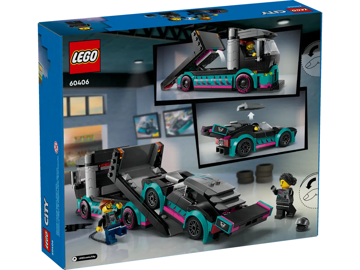 LEGO® Town 60406 - Race Car and Car Carrier Truck Preowned Building Kit