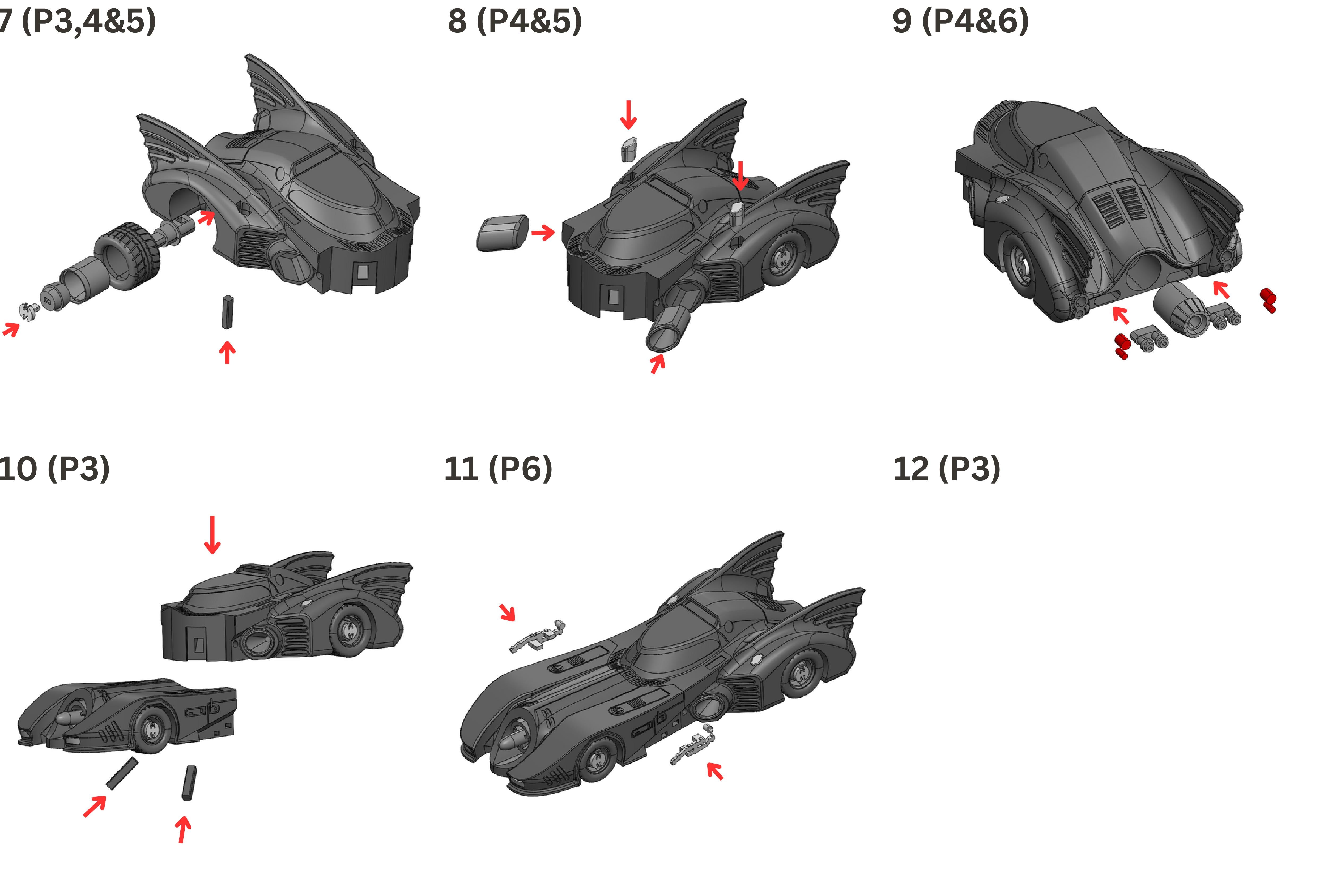 3D Printed 1989 DC Comics Batmobile Building Kit