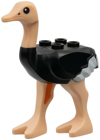 LEGO® 24689pb01c01 Ostrich with Light Nougat Legs and Head, White Tail and Wingtips Pattern