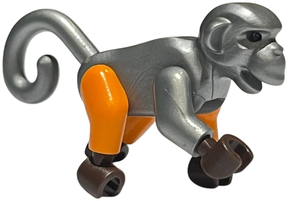 LEGO® 2550c02 Monkey with Dark Brown Hands and Feet, 1 Flat Silver Arm, 1 Orange Arm and Orange Legs (Ninjago Monkey Wretch)