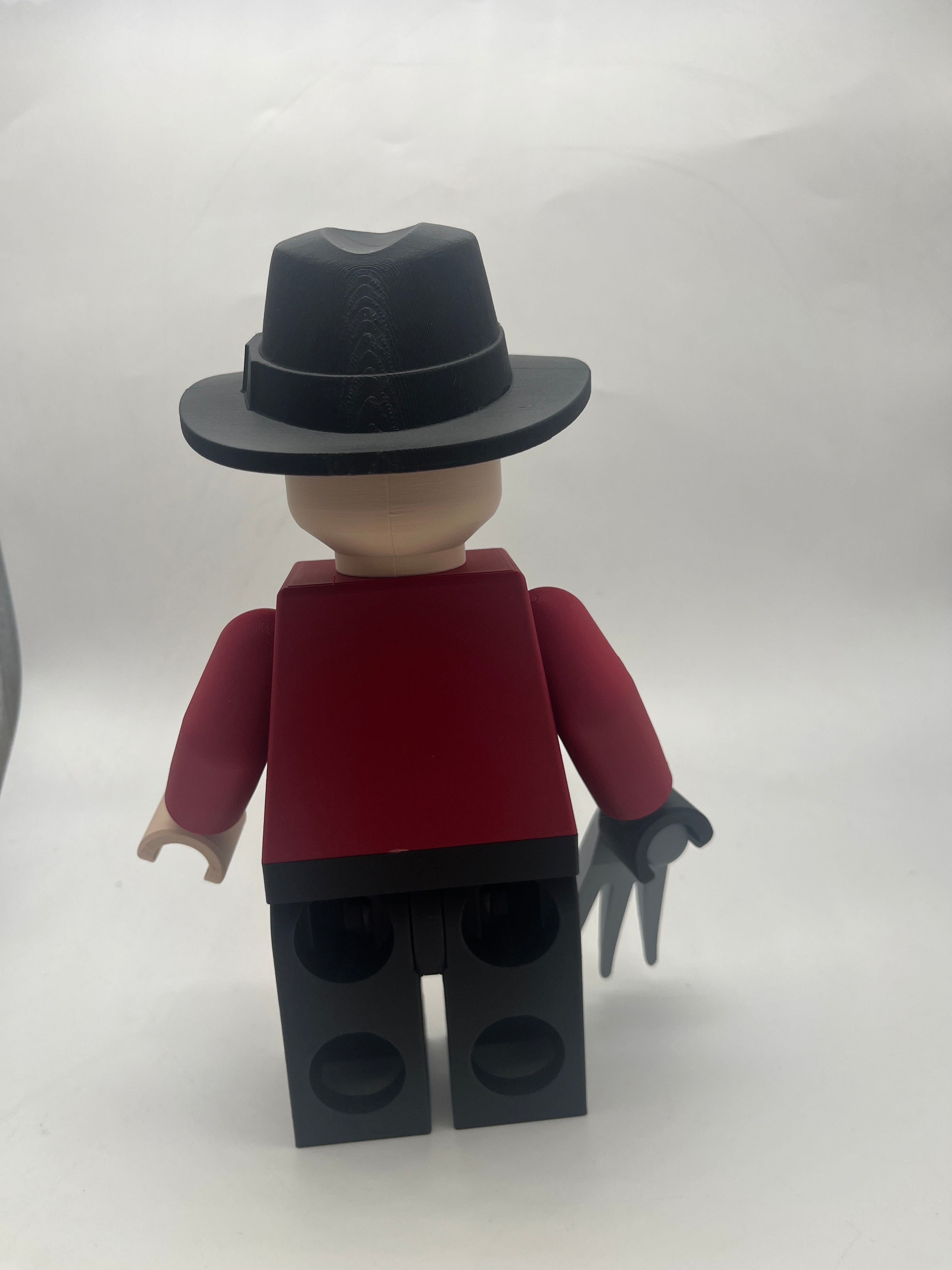 3D Printed Freddie Kruger Large Scale 8.5"- 9.5" Minifigure