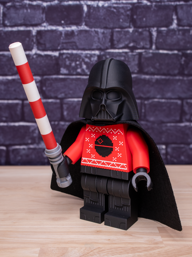 3D Printed Star Wars Darth Vader - Holiday Sweater Version - Large Scale 8.5"- 9.5" Minifigure