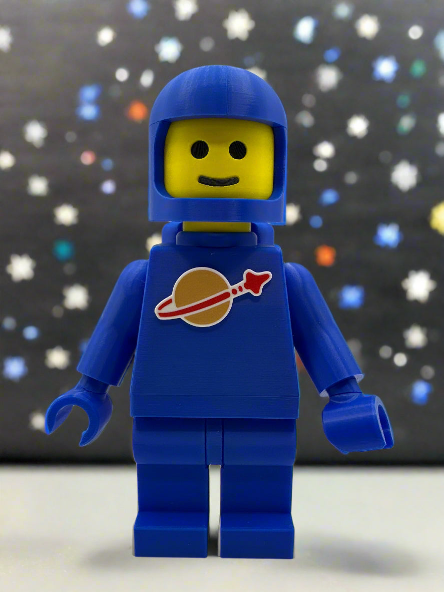 3D Printed Classic Space - Blue with Air Tanks Large Scale 8.5"- 9.5" Minifigure