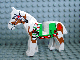 LEGO® 4493c01px3 Horse with Green Blanket, Left Side Red Hand Pattern