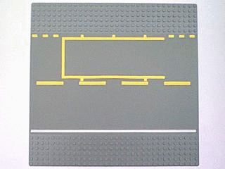 LEGO® Parts – Baseplate, Road 32 x 32 6-Stud Straight with Pit Lane White and Yellow Lines Pattern