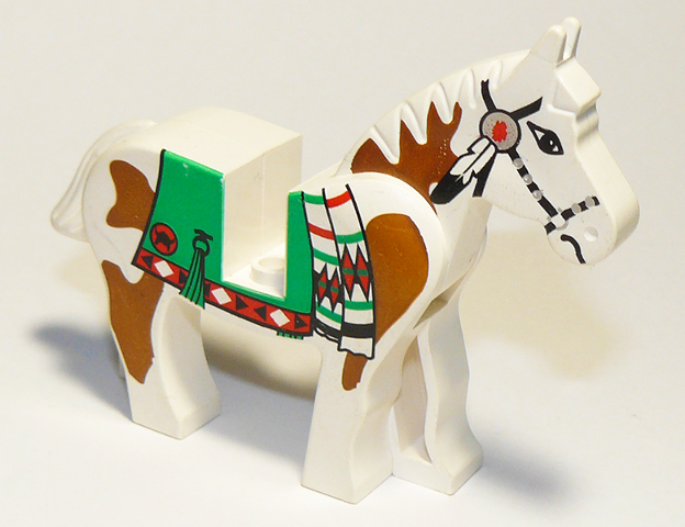 LEGO® 4493c01px3 Horse with Green Blanket, Left Side Red Hand Pattern