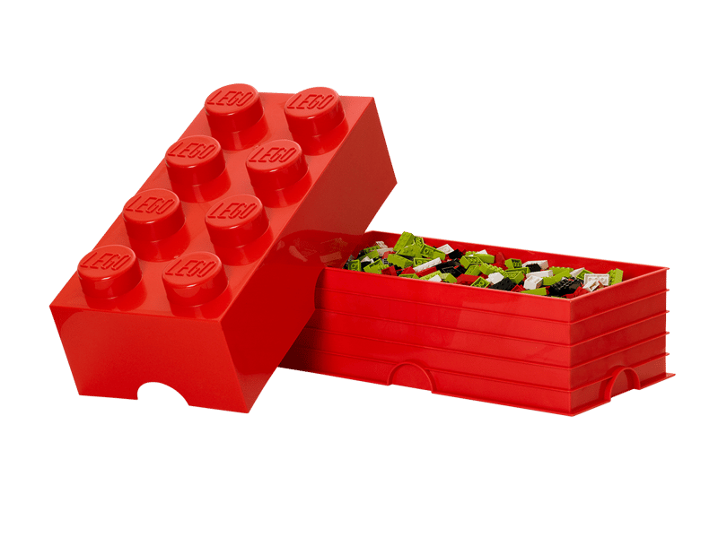 LEGO® Storage Brick 8 Bright Red | Stackable Toy Storage Box & Organizer