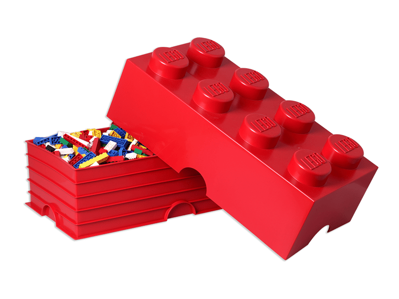 LEGO® Storage Brick 8 Bright Red | Stackable Toy Storage Box & Organizer