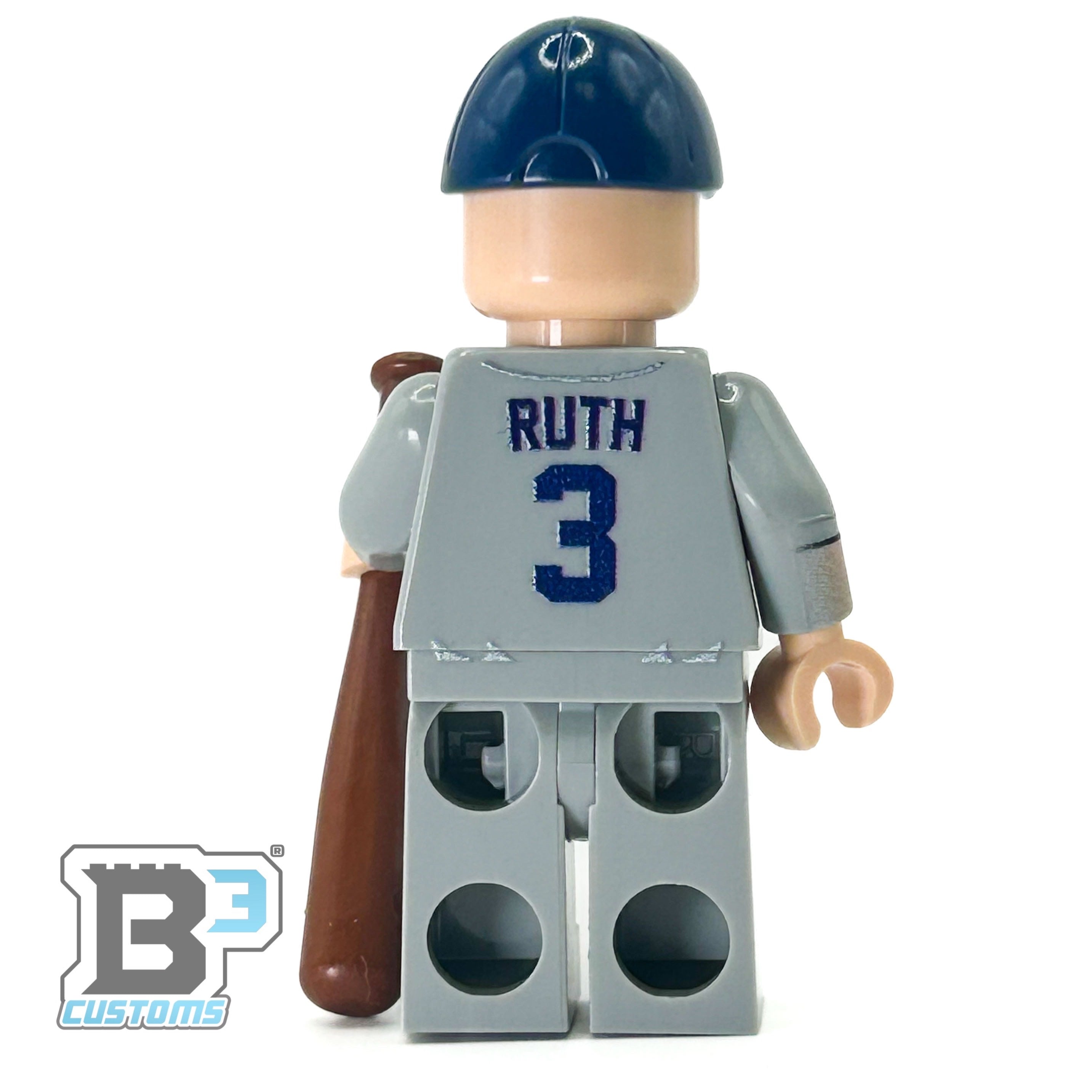 Brickshow Shop Custom LEGO® Minifigure – #3 Ruth NY Baseball Player - B3 Customs Collectible
