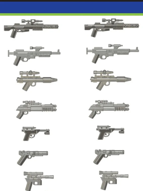 Rebel Blasters Weapons Pack - Metallic Grey