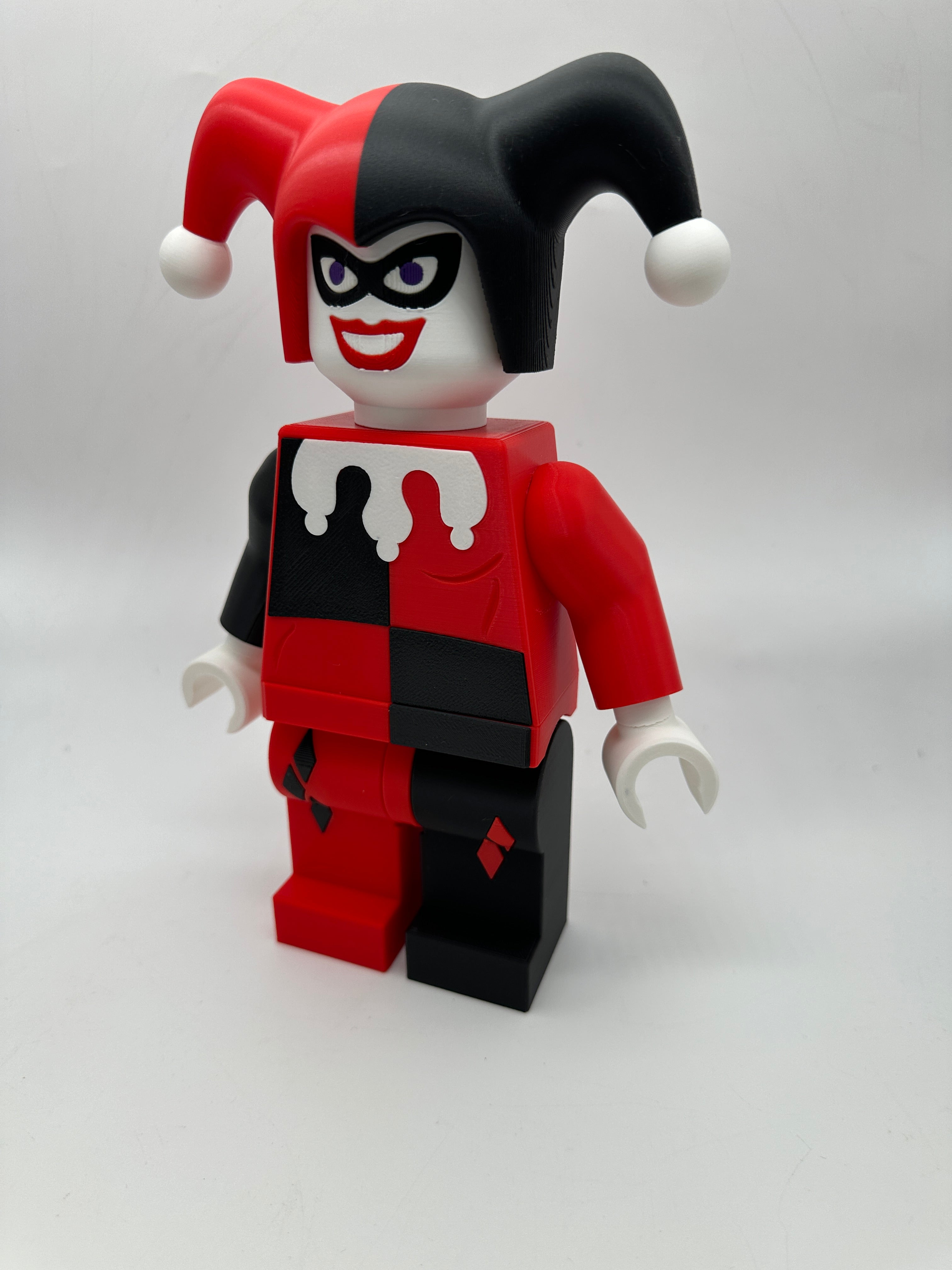 3D Printed DC Harley Quinn Large Scale 8.5"- 9.5" Minifigure