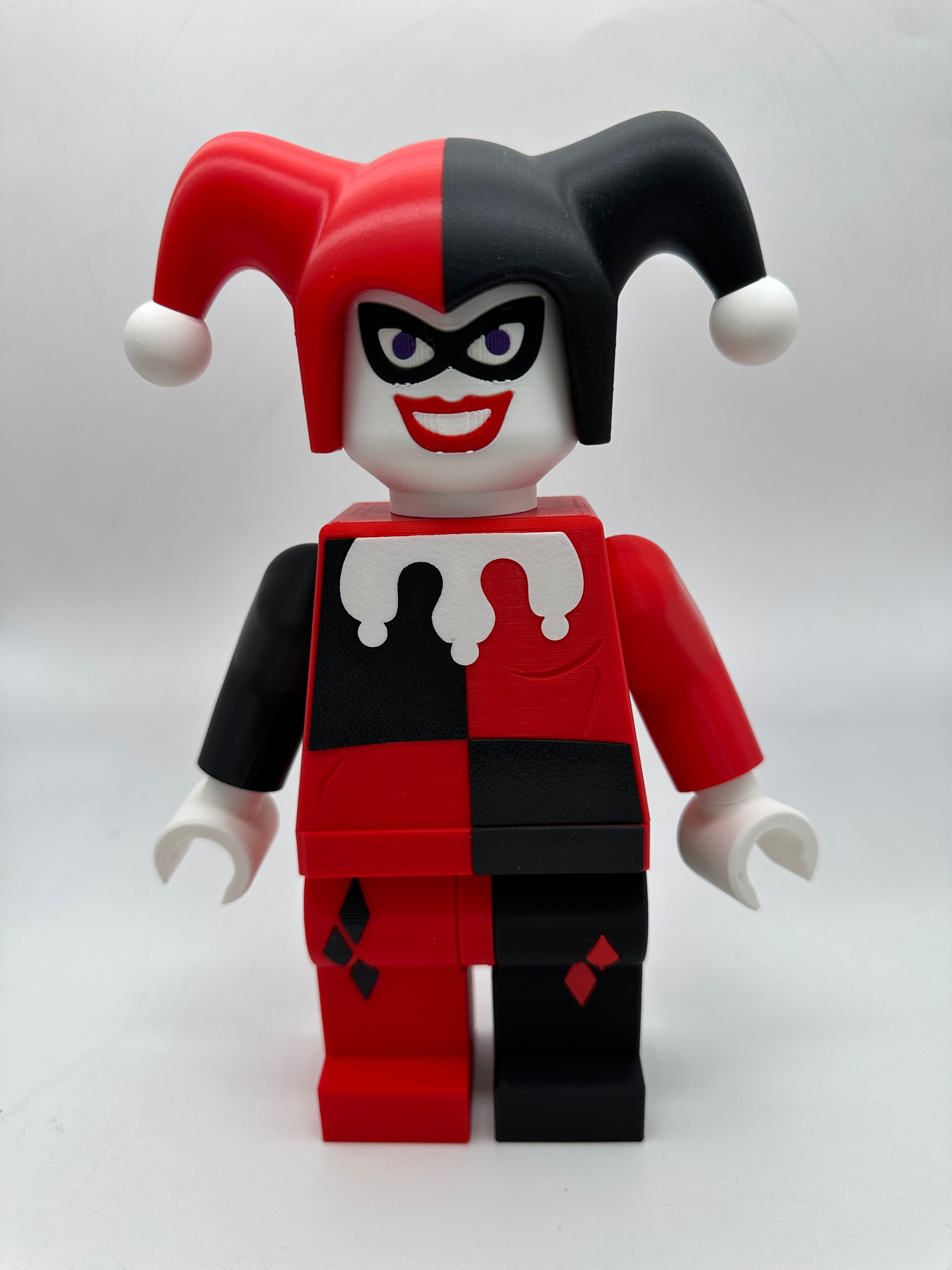 3D Printed DC Harley Quinn Large Scale 8.5"- 9.5" Minifigure