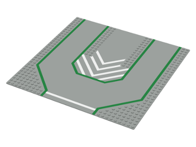 LEGO Baseplate, Road 32 x 32 with 3 Driveways, Chevron on Closed Center Pattern 6100px3