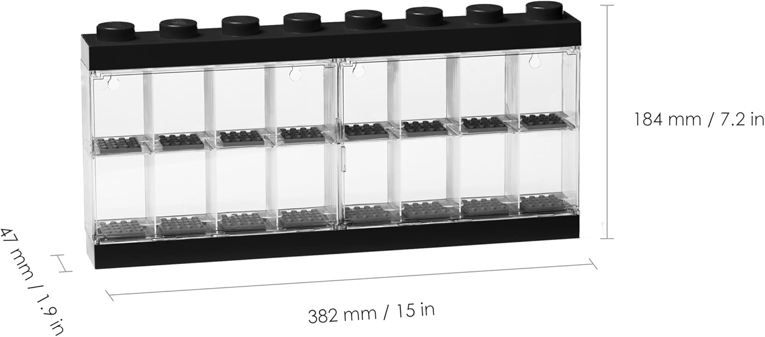 Preowned LEGO Minifigure Display Case 16 Black Large