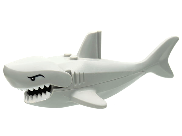 LEGO® 62605pb01c01 Shark Large with Gills with White Teeth and Black Eyes with Eyelids Pattern