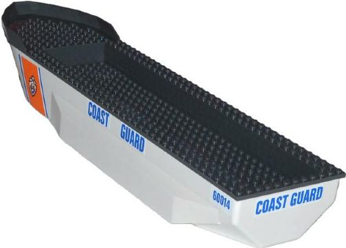 LEGO® Boat, Hull Unitary 51 x 12 x 6 with Side Bulges with Dark Bluish Gray Top with Coast Guard Pattern on Both Sides (Stickers) 62791c01pb03