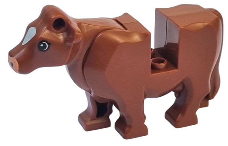 LEGO® 64452pb01 Cow Body with Light Nougat Muzzle and White Spot on Head Pattern