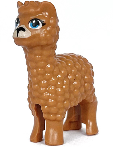 LEGO® 65405pb03 Alpaca / Llama, Friends Style with Dark Azure Eyes with Eyelashes, Black Nose and Tan Muzzle Pattern