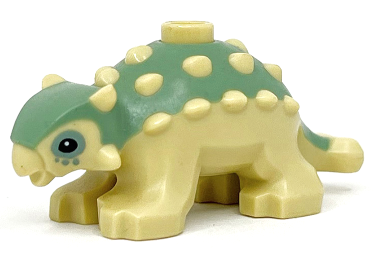 LEGO® Dinosaur Ankylosaurus Baby with Sand Green Back and Black Eyes Pattern 67443pb01