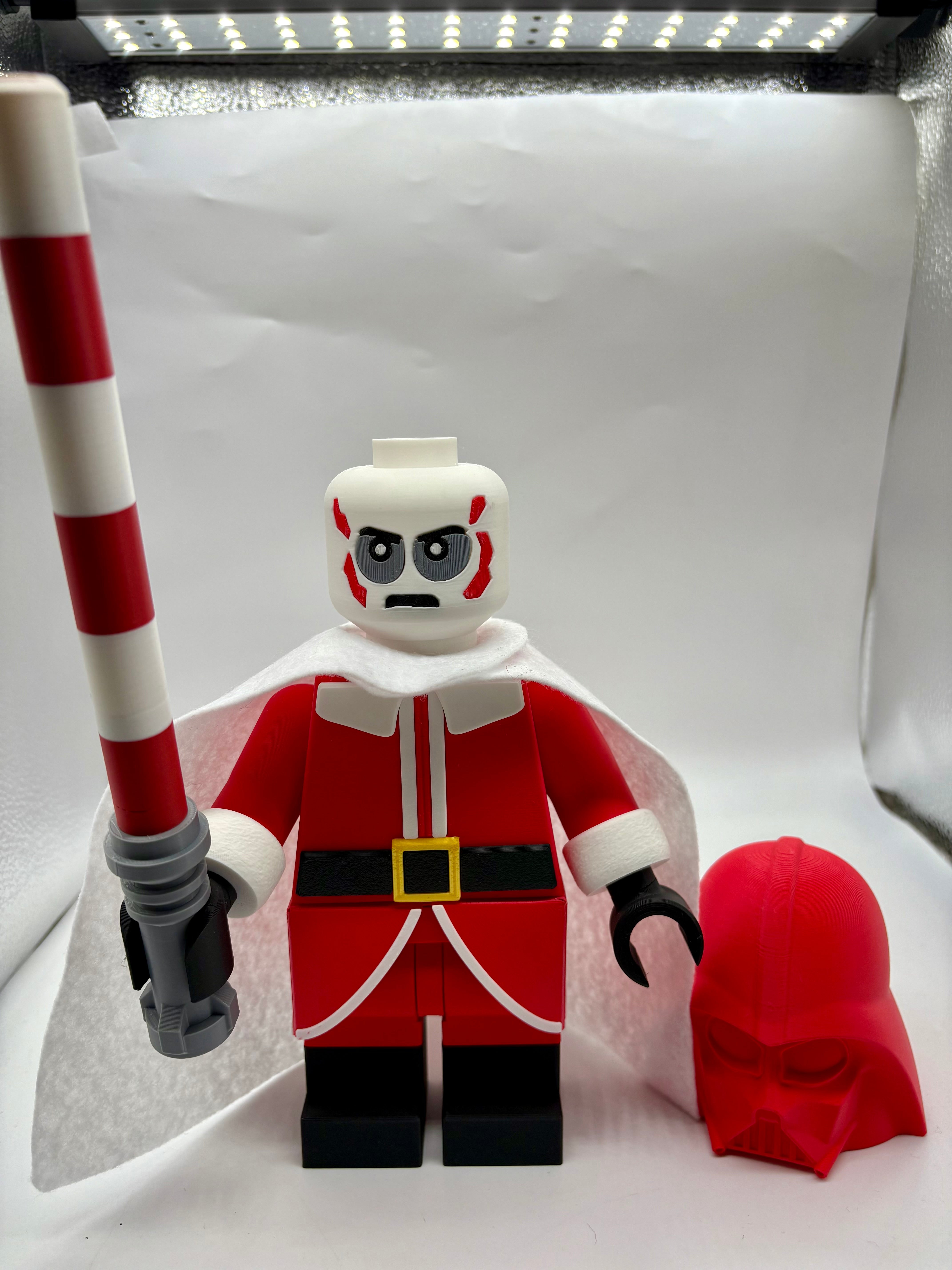 3D Printed Star Wars Darth Vader - Santa Vader Version - Large Scale 8.5"- 9.5" Minifigure
