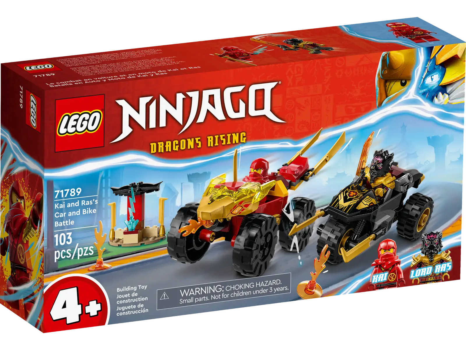 LEGO® NINJAGO 71789 Kai and Ras's Car and Bike Battle Building Kit