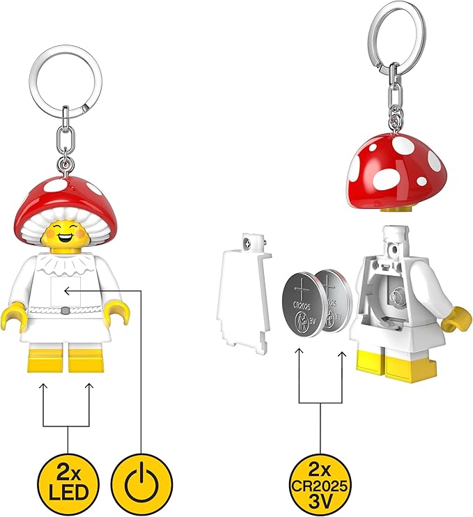 LEGO® Large 3 Inch Tall Figure Keychain Light - Mushroom Sprite (KE240H)
