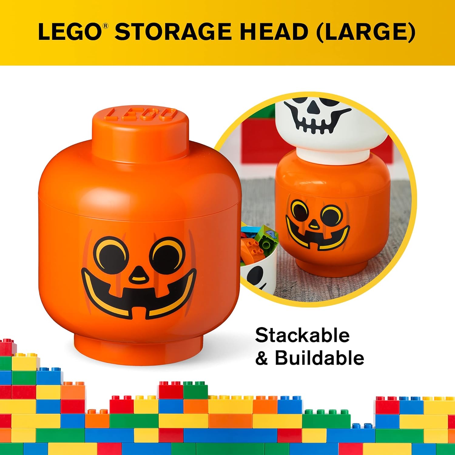 LEGO® Storage Head Large Pumpkin New