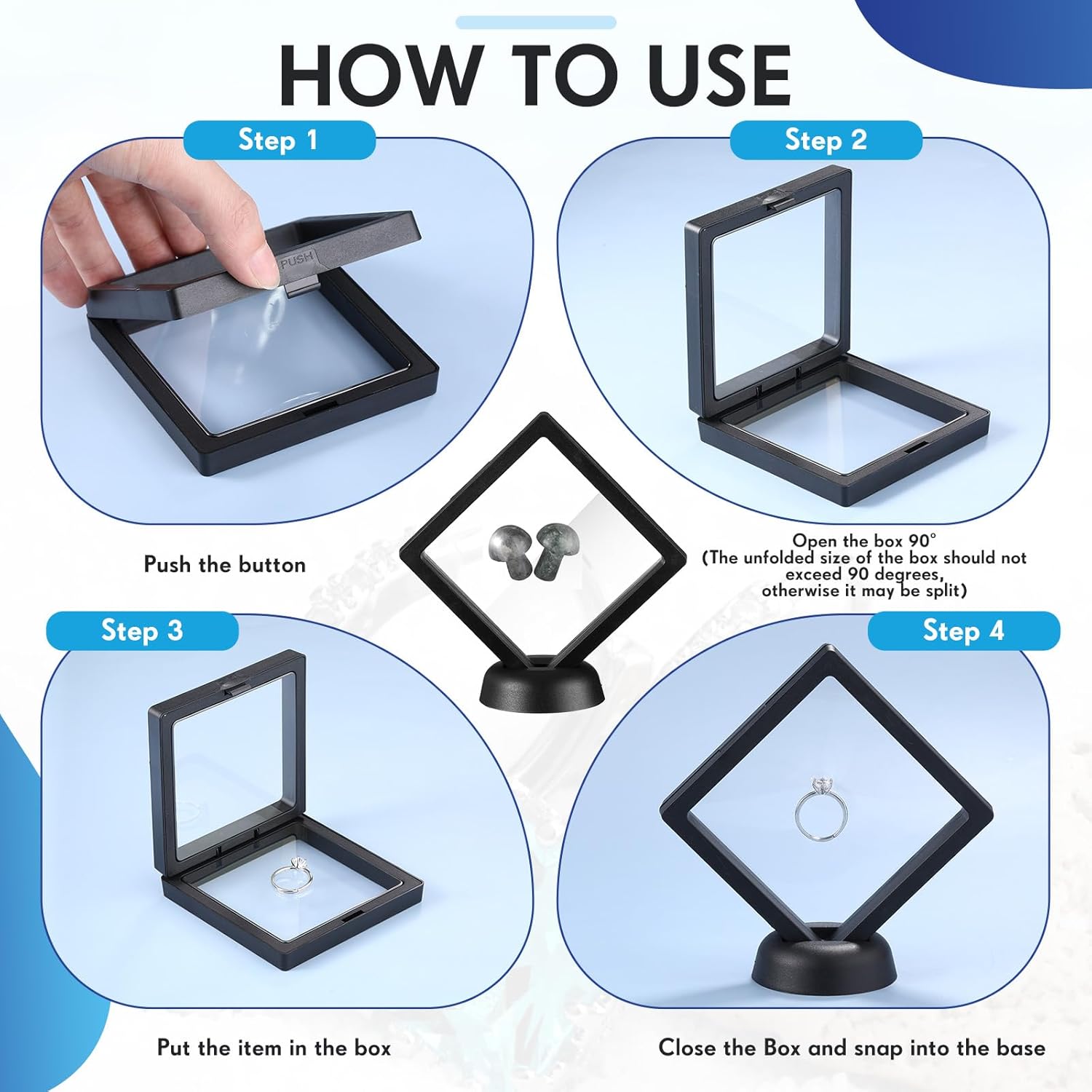 3.5" Minifigure Floating Display Stand Protective Case