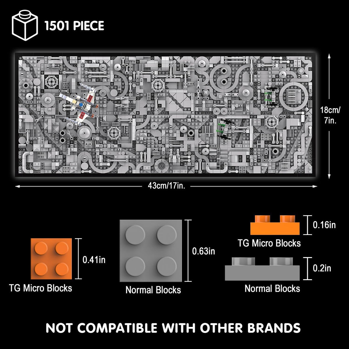 TG BLOCKS Star Trench 3D Wars Run Wall Art Craft Kit