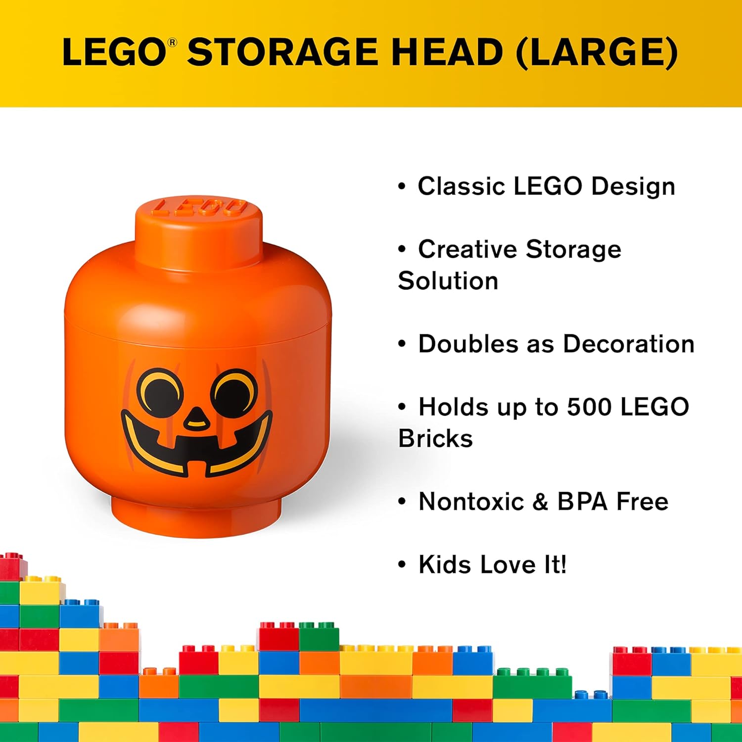 LEGO® Storage Head Large Pumpkin New