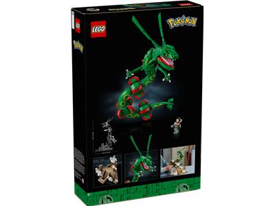 LEGO toy box for the Pokémon Green Lurker set, shown upright on a plain white background. The black packaging features a large green dragon-like creature illustration, the LEGO logo, the Pokémon logo, and small preview photos of included pieces and minifigures.