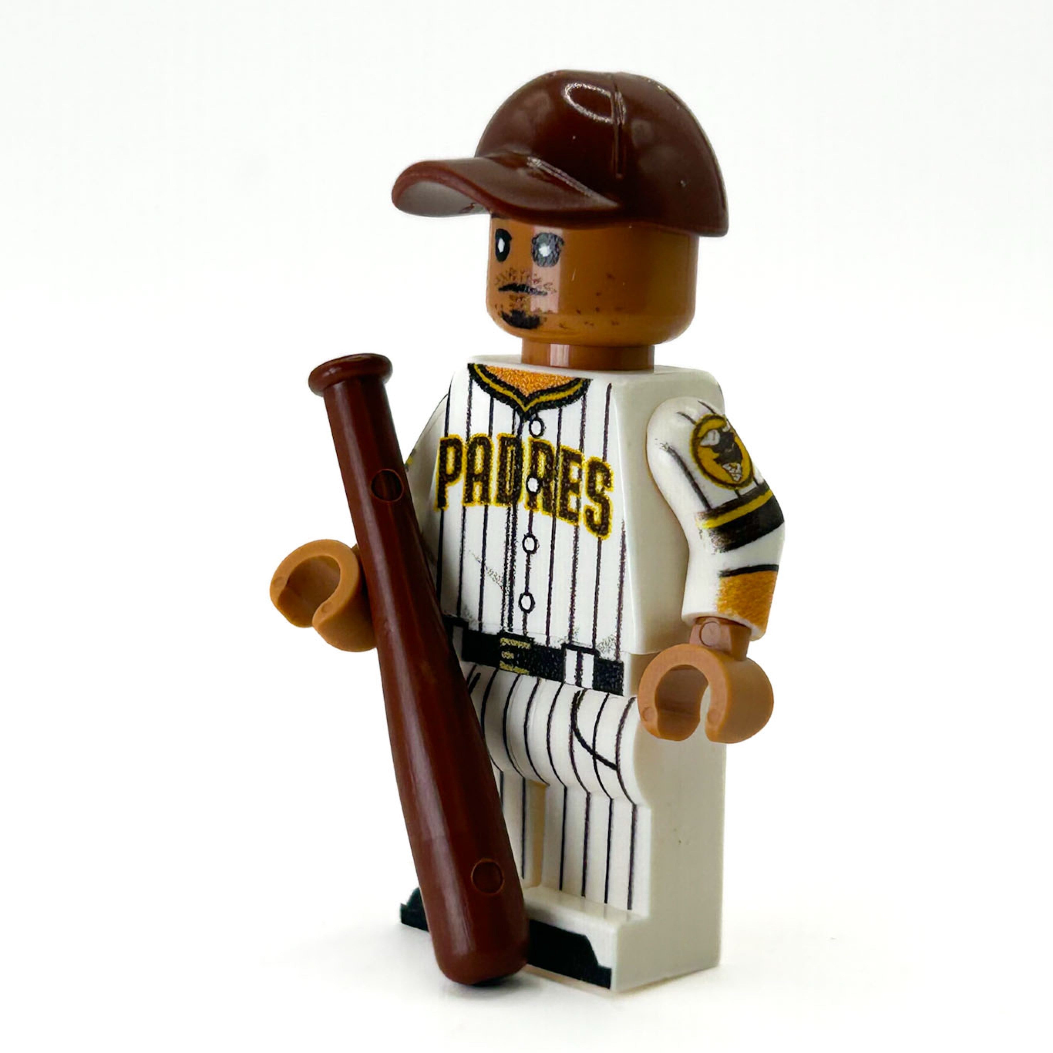 Manny #13 San Diego Baseball Player Minifig made using LEGO parts - B3