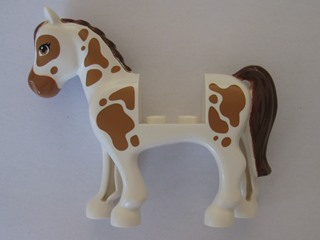 LEGO® 93083c01pb10 Horse, Friends Style with 2 x 2 Cutout with Medium Nougat Eyes and Spots