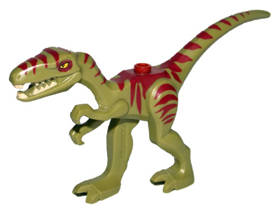 LEGO® 98166pb02 Dinosaur Coelophysis / Gallimimus with Dark Red Stripes