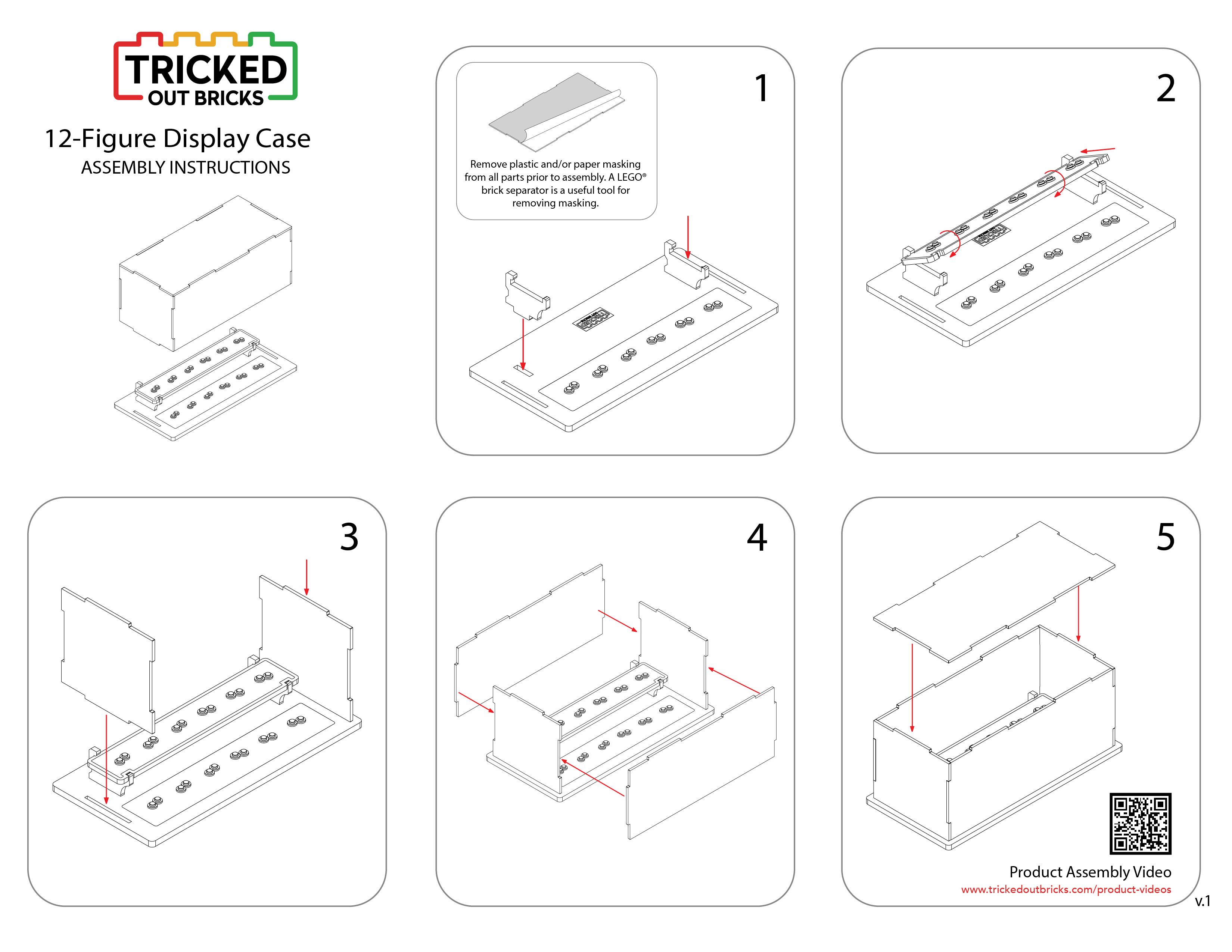 Tricked Out Bricks 12 Figure Podium Display Case