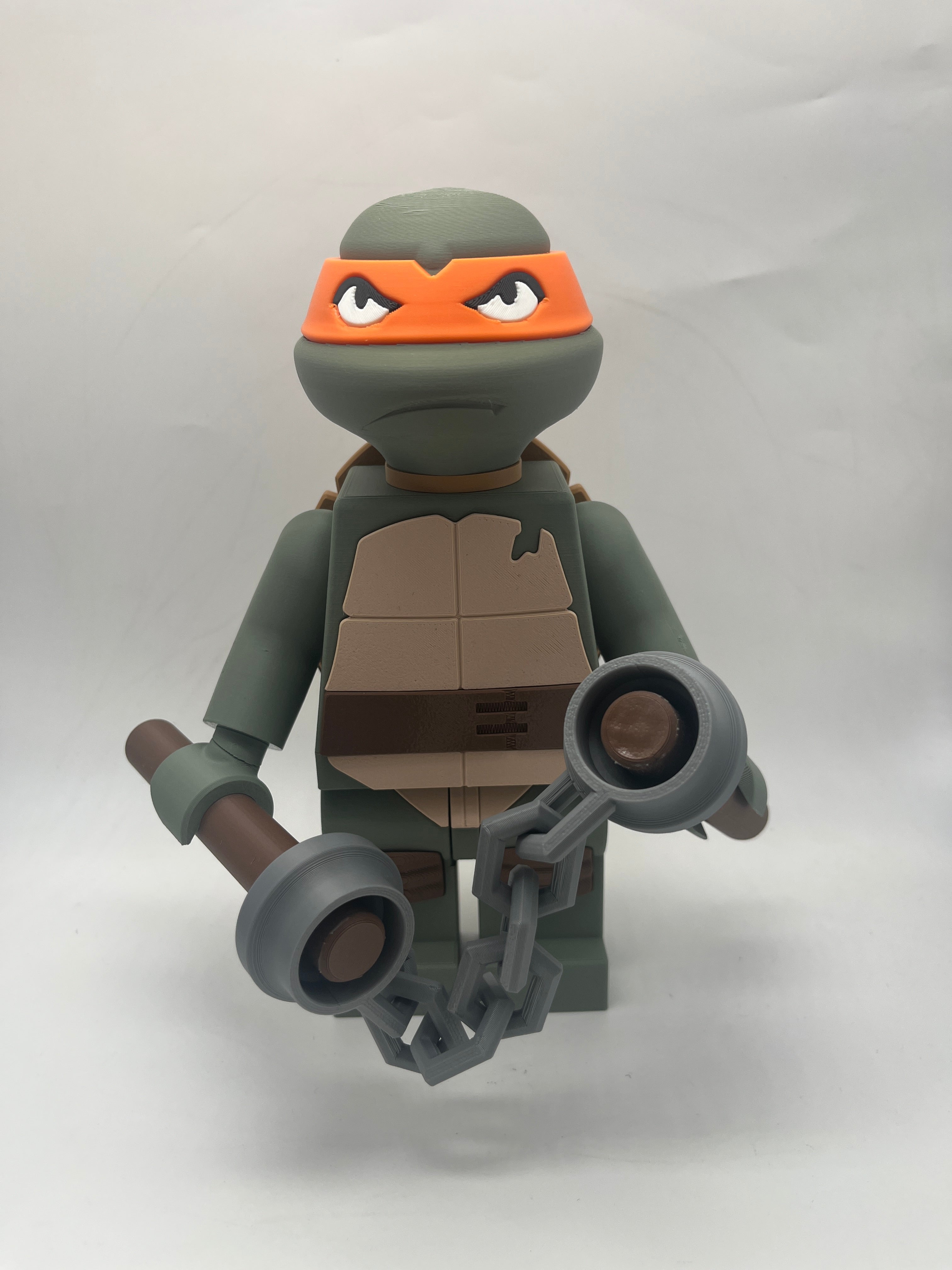 3D Printed Michelangelo Large Scale 8.5"- 9.5" Minifigure