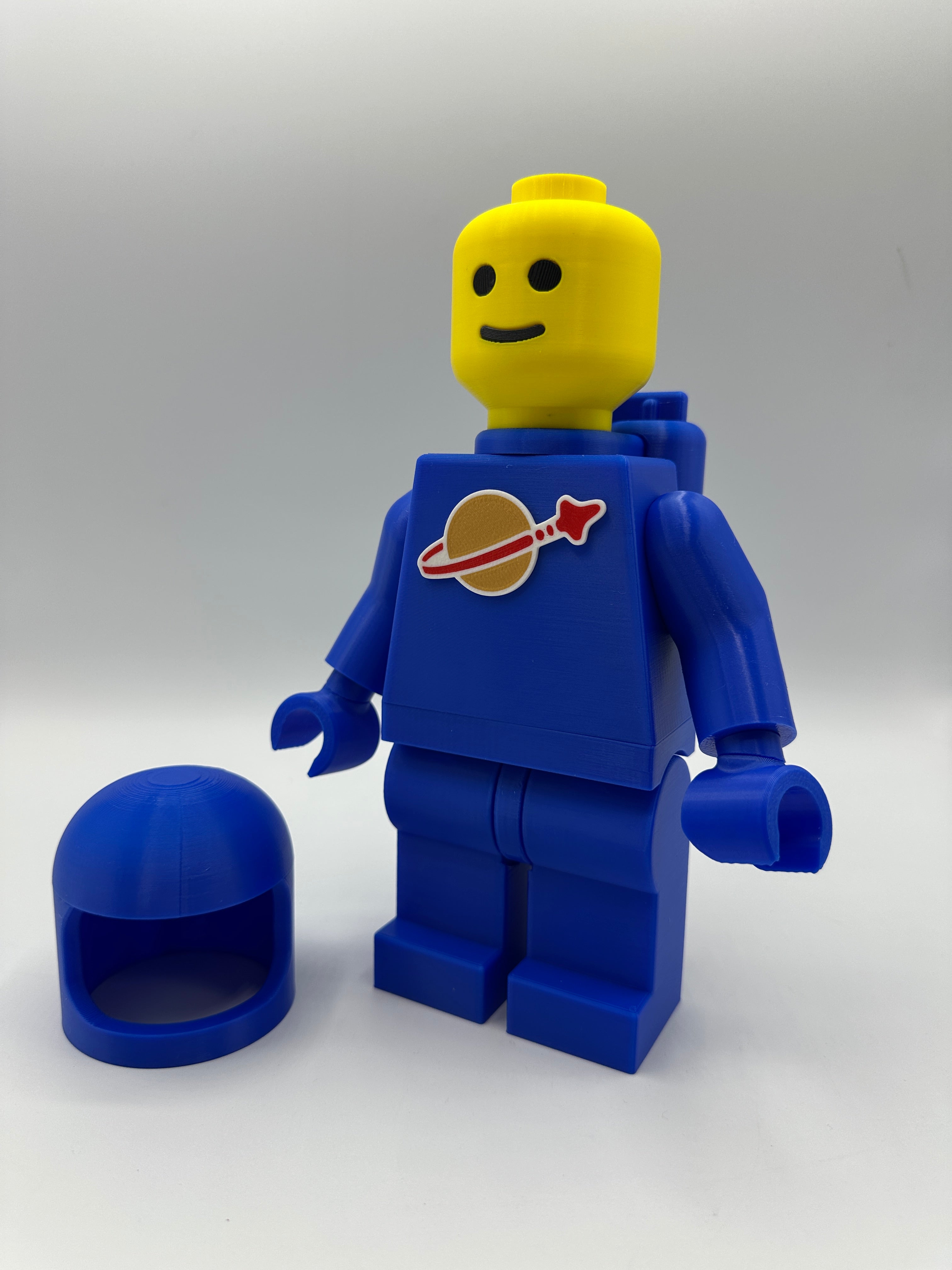 3D Printed Classic Space - Blue with Air Tanks Large Scale 8.5"- 9.5" Minifigure