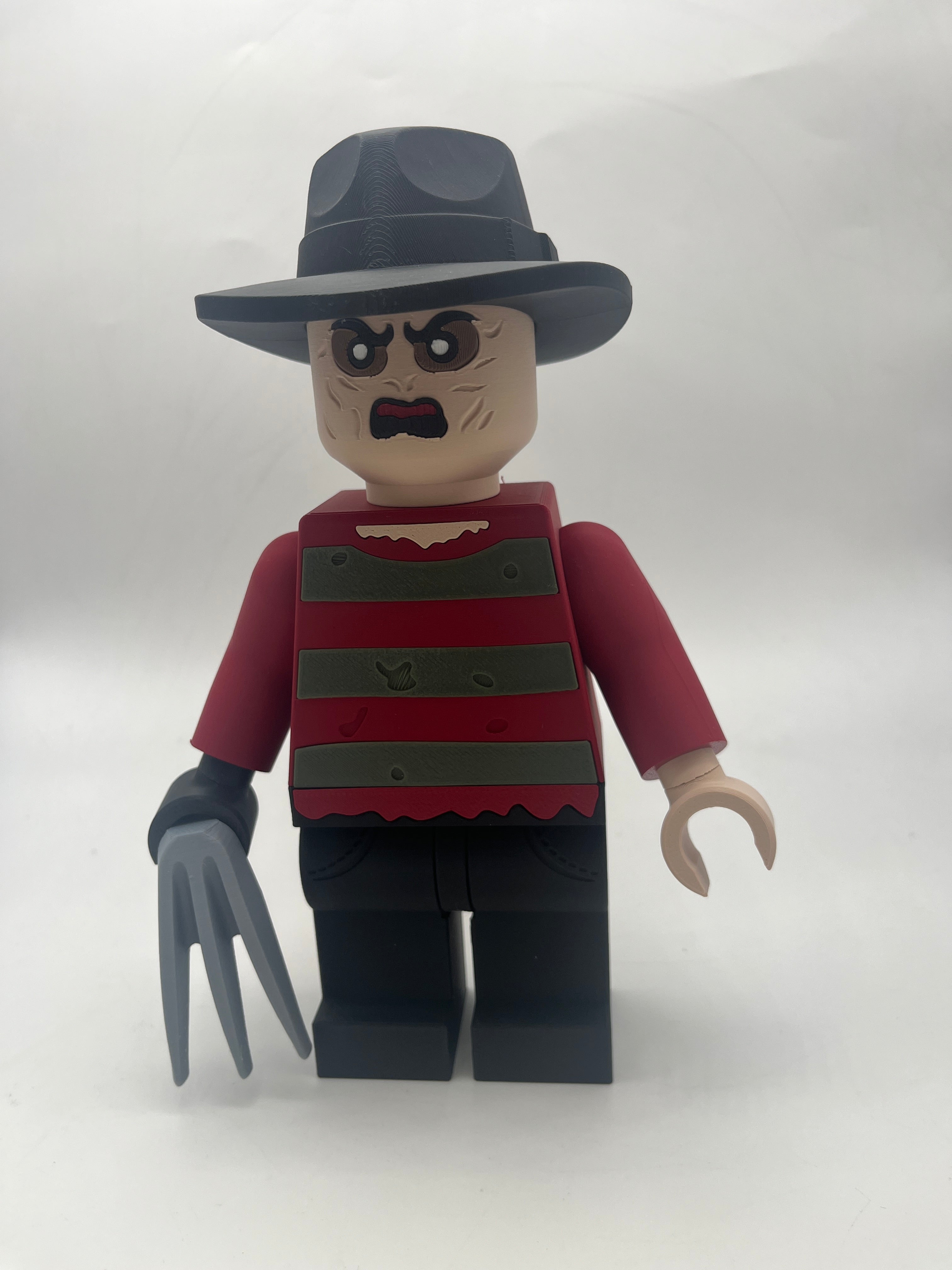 3D Printed Freddie Kruger Large Scale 8.5"- 9.5" Minifigure