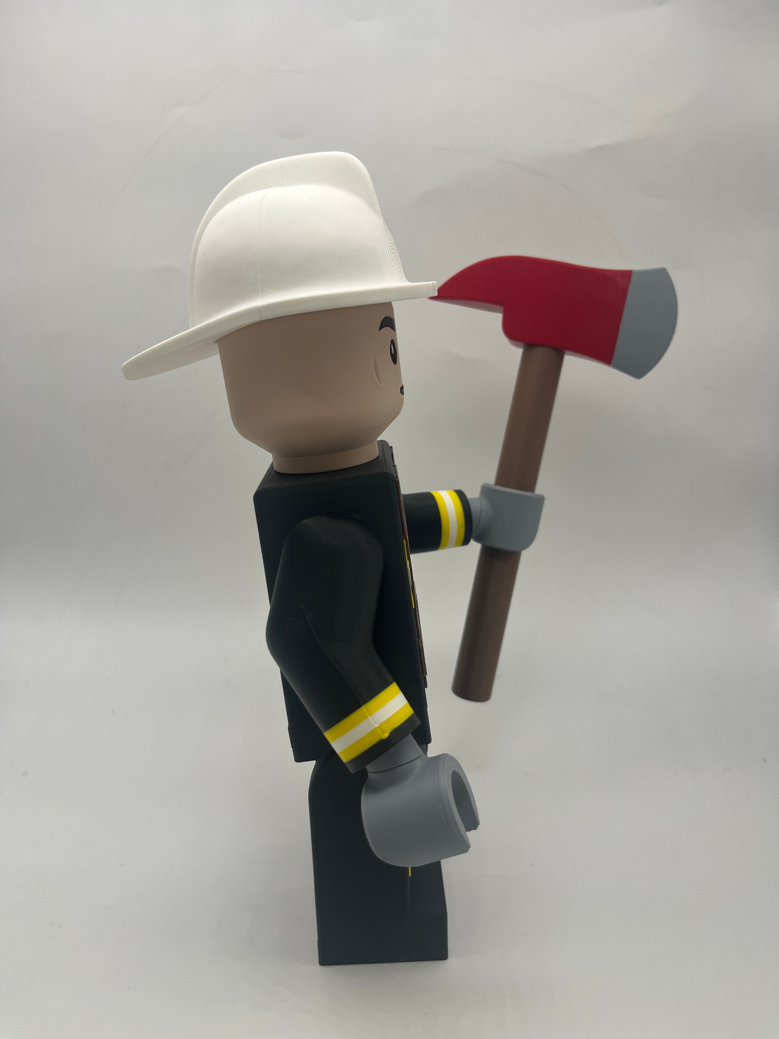 3D Printed Fire Fighter Large Scale 8.5"- 9.5" Minifigure