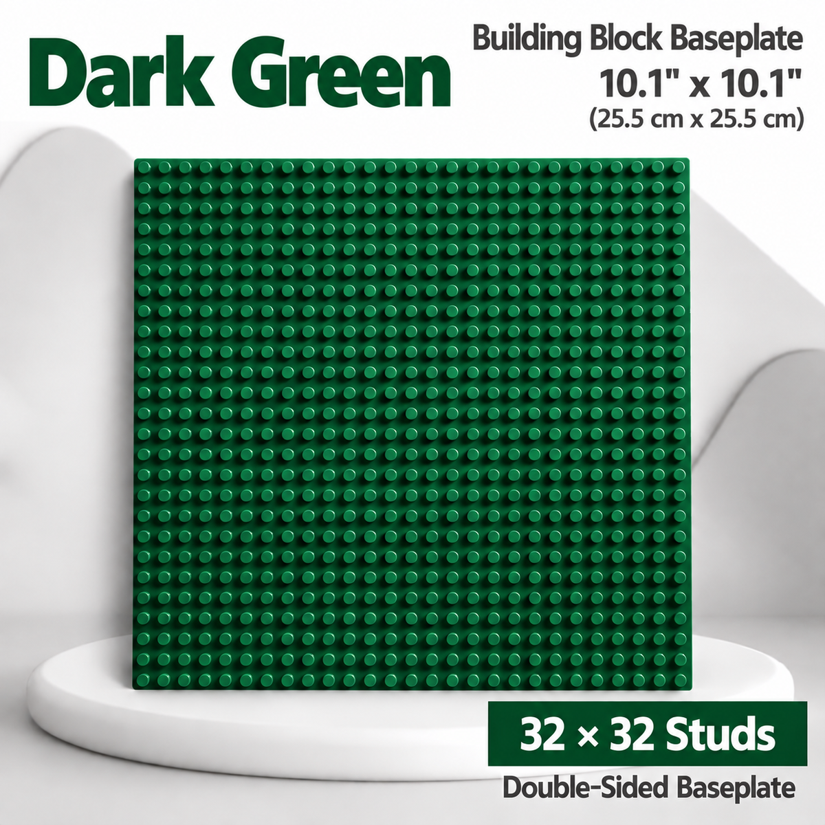 Generic Brick Compatible 32x32 Stackable Plate – 10" x 10" | Studs on Top, Tubes on Underside | 9 Colors Available
