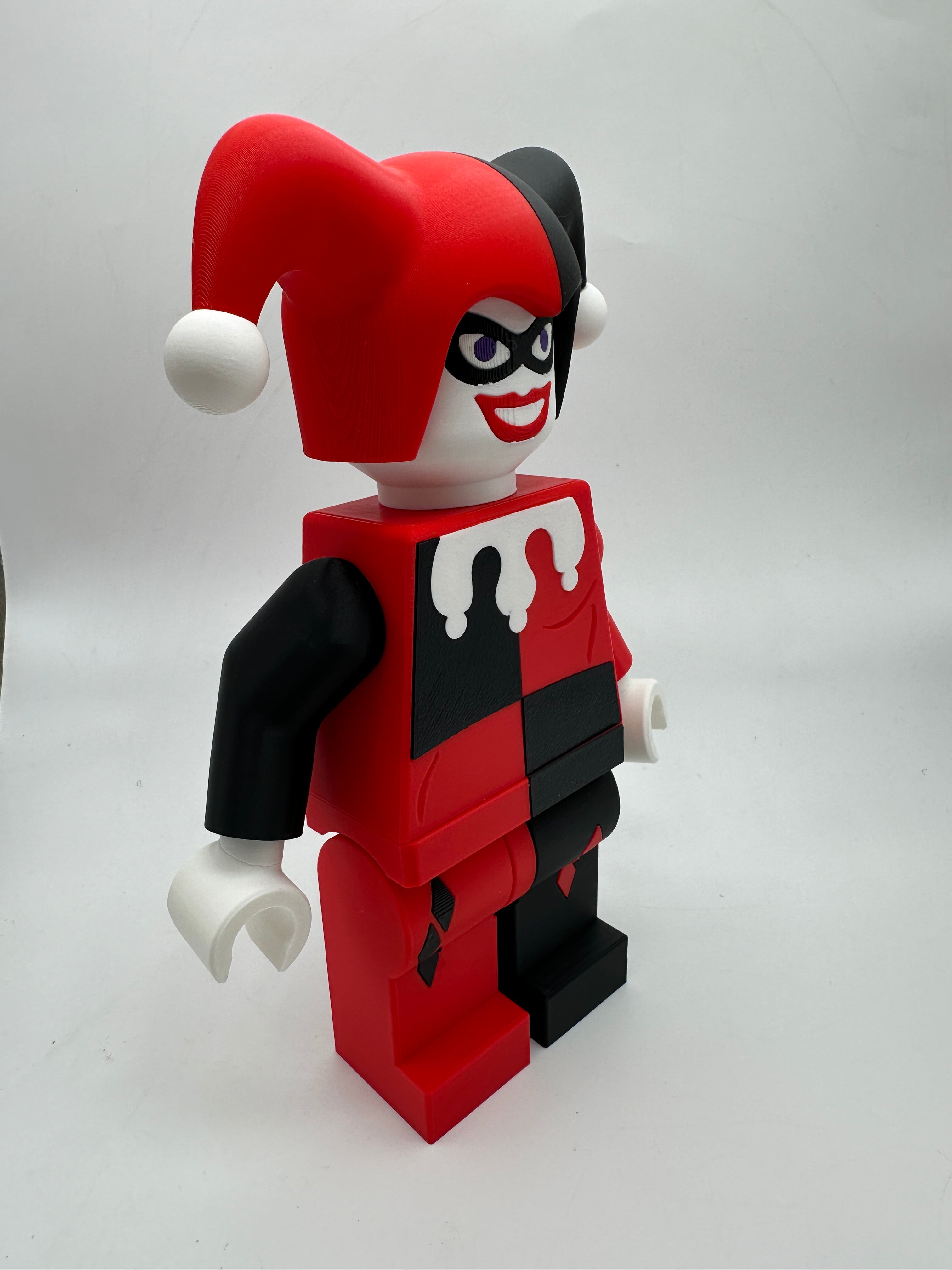 3D Printed DC Harley Quinn Large Scale 8.5"- 9.5" Minifigure