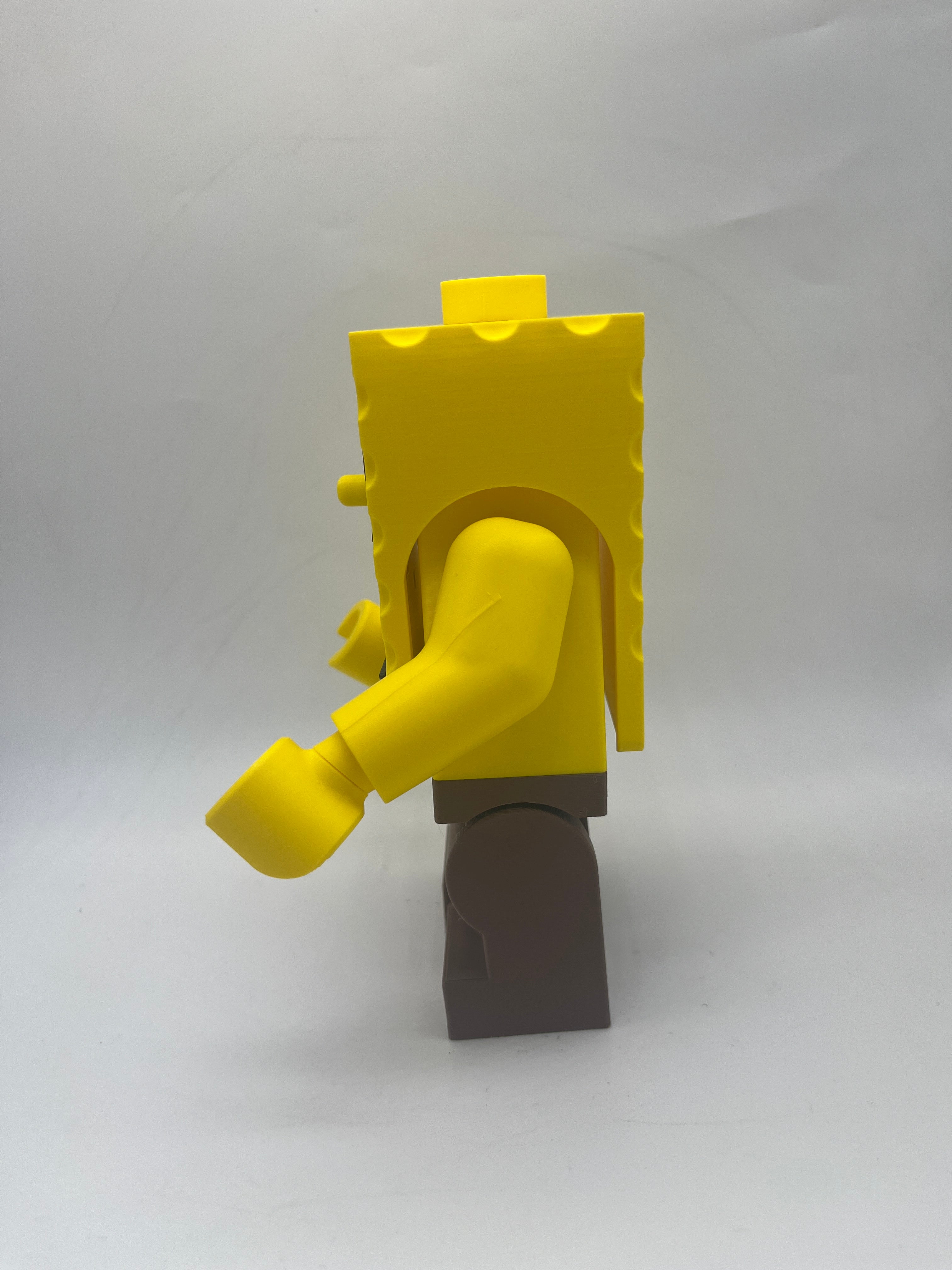 3D Printed Spongebob Squarepants Large Scale 8.5"- 9.5" Minifigure