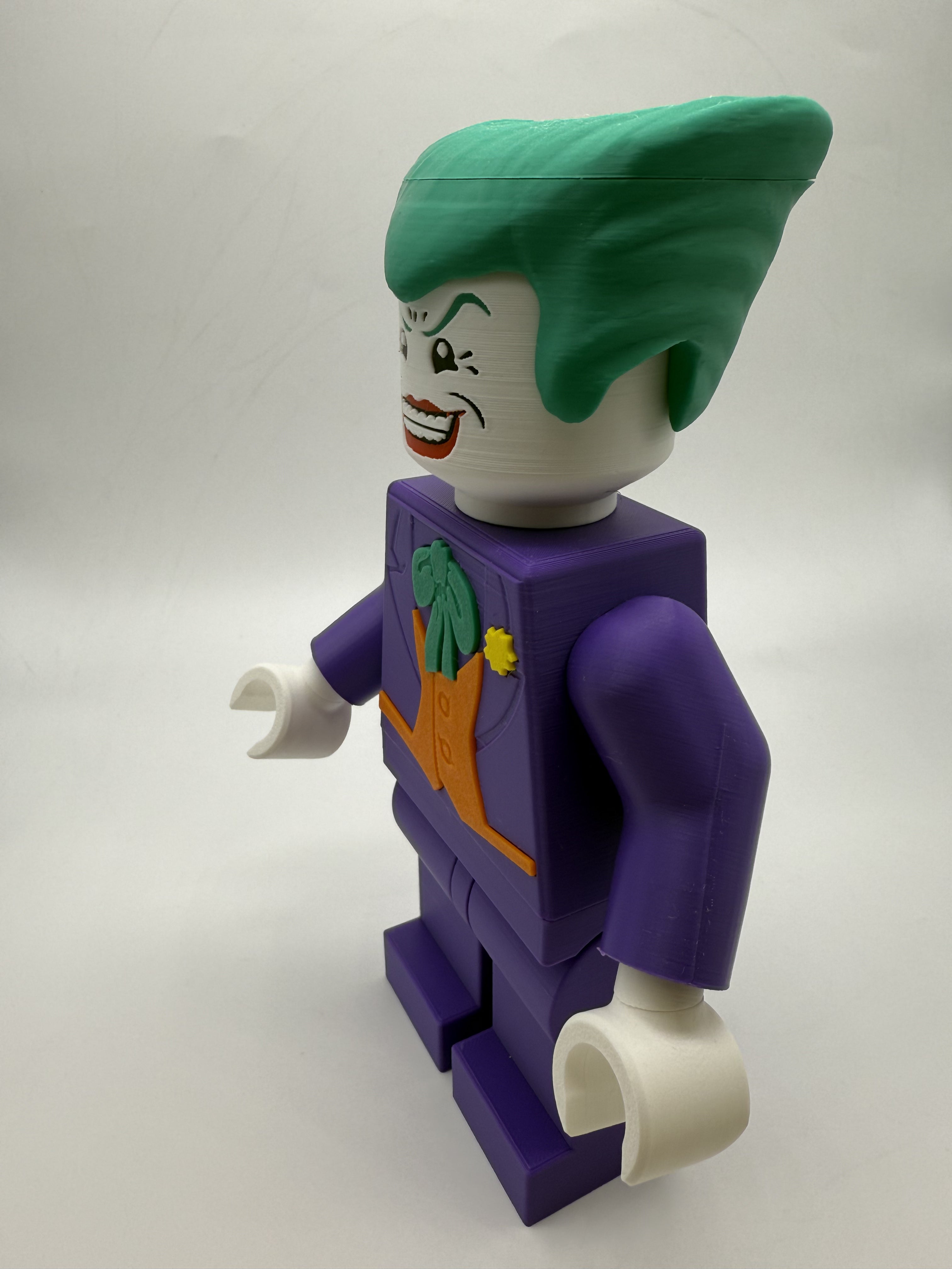 3D Printed DC Joker Classic Large Scale 8.5"- 9.5" Minifigure