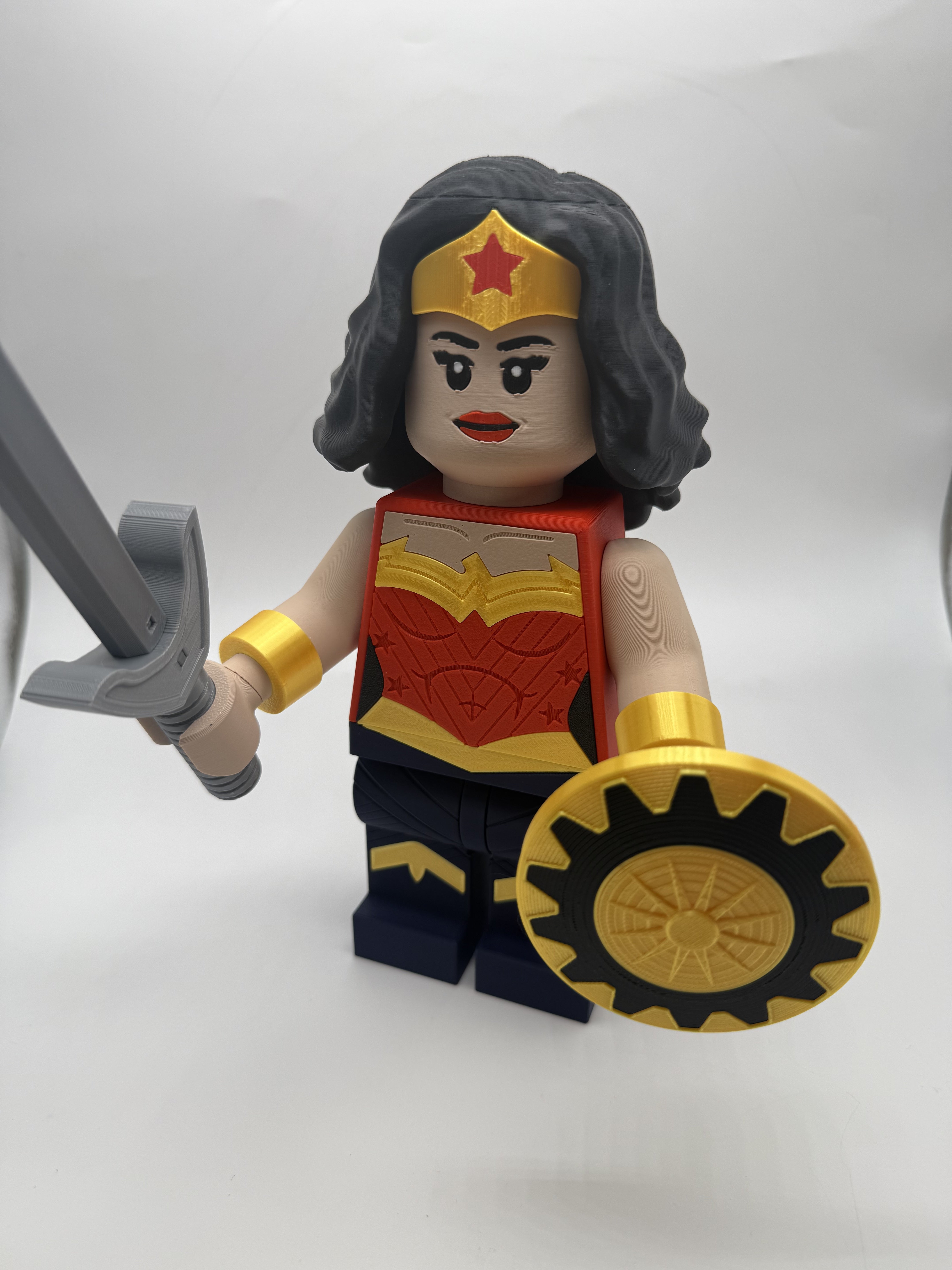 3D Printed DC Wonder Woman Large Scale 8.5"- 9.5" Minifigure