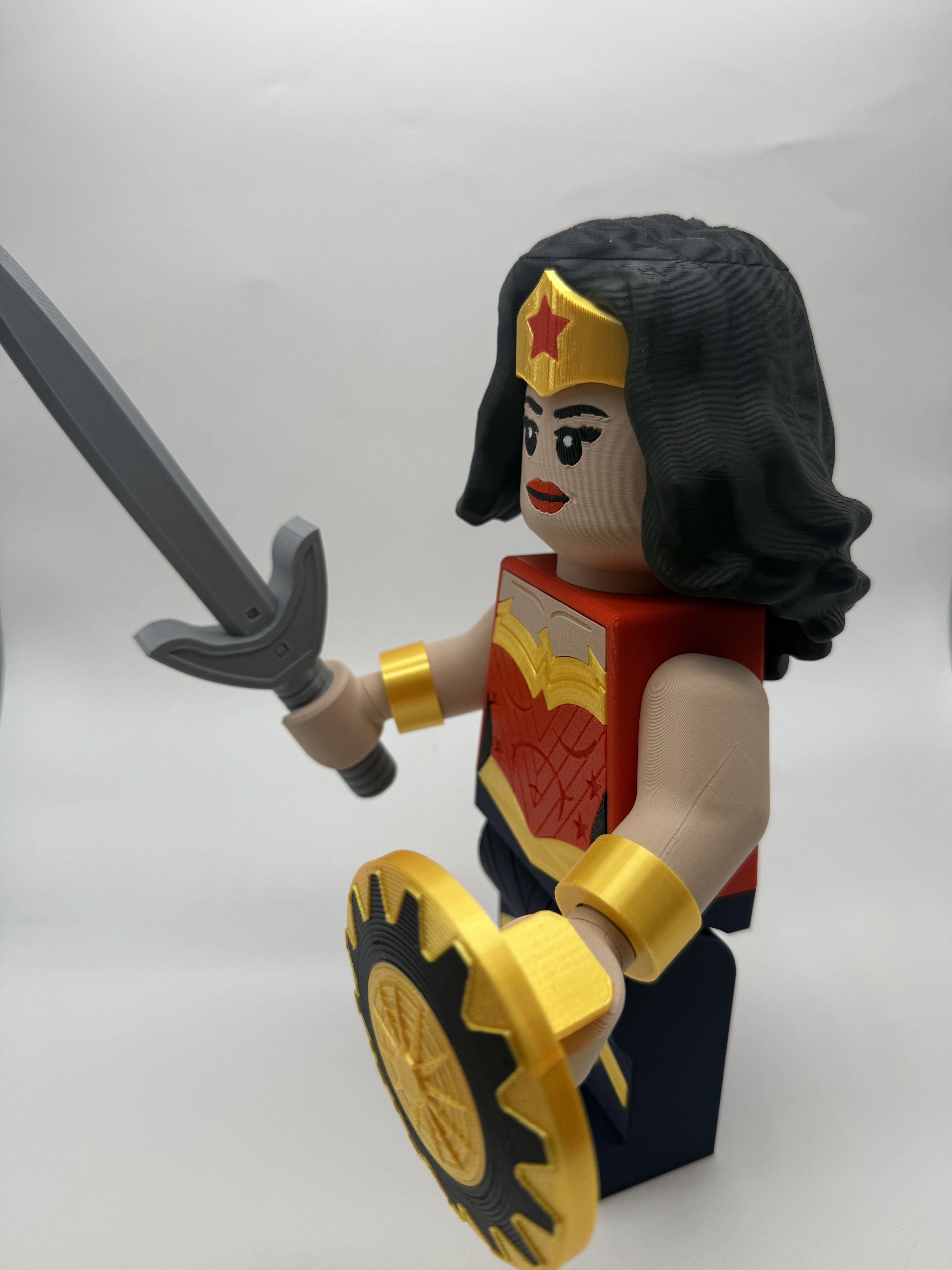 3D Printed DC Wonder Woman Large Scale 8.5"- 9.5" Minifigure