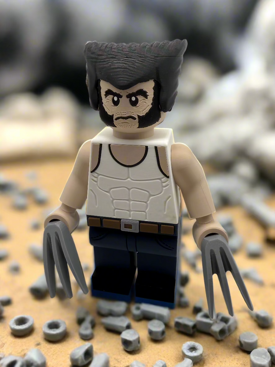 3D Printed Marvel Logan Large Scale 8.5"- 9.5" Minifigure