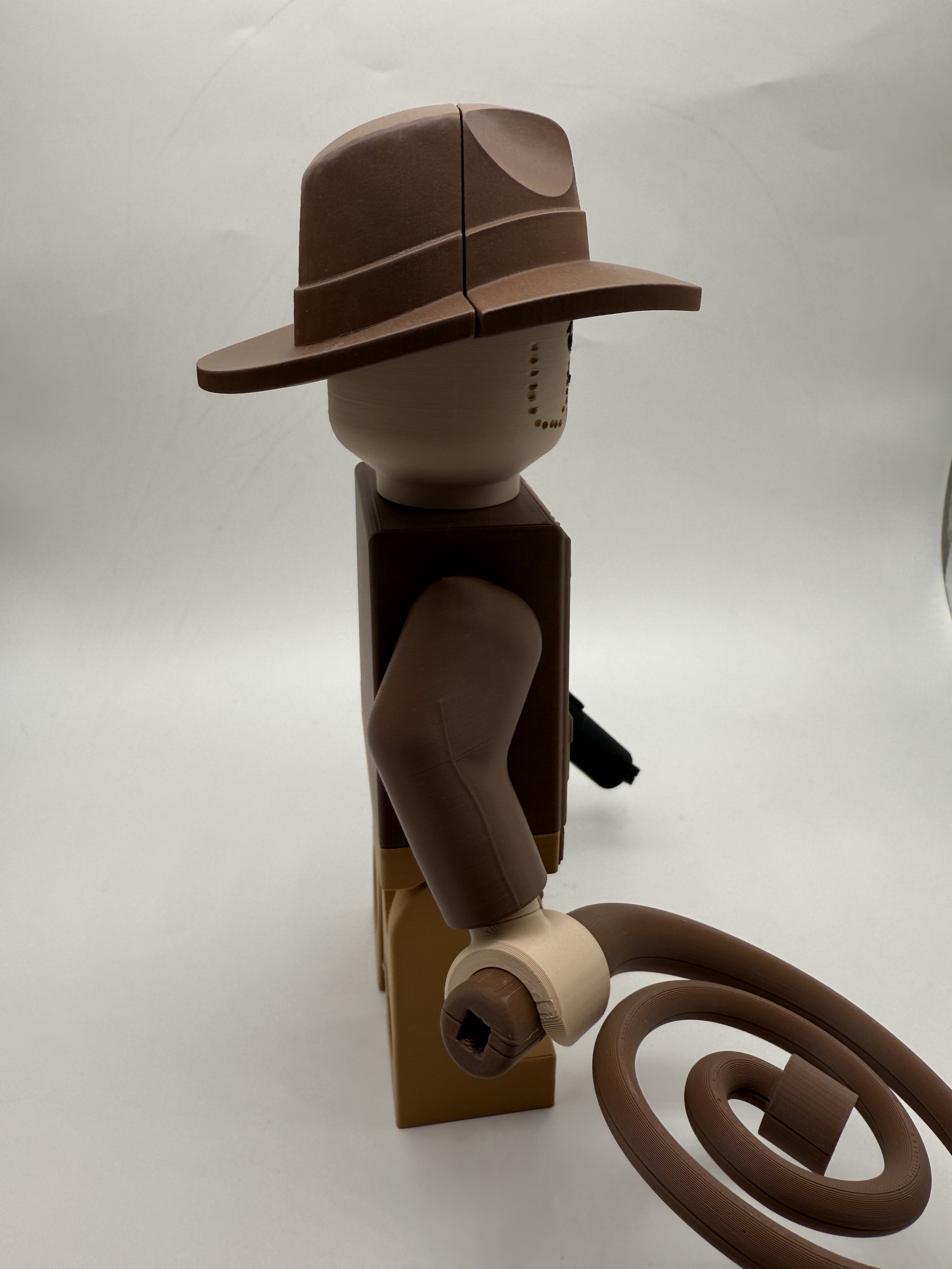 3D Printed Indiana Jones Large Scale 8.5"- 9.5" Minifigure