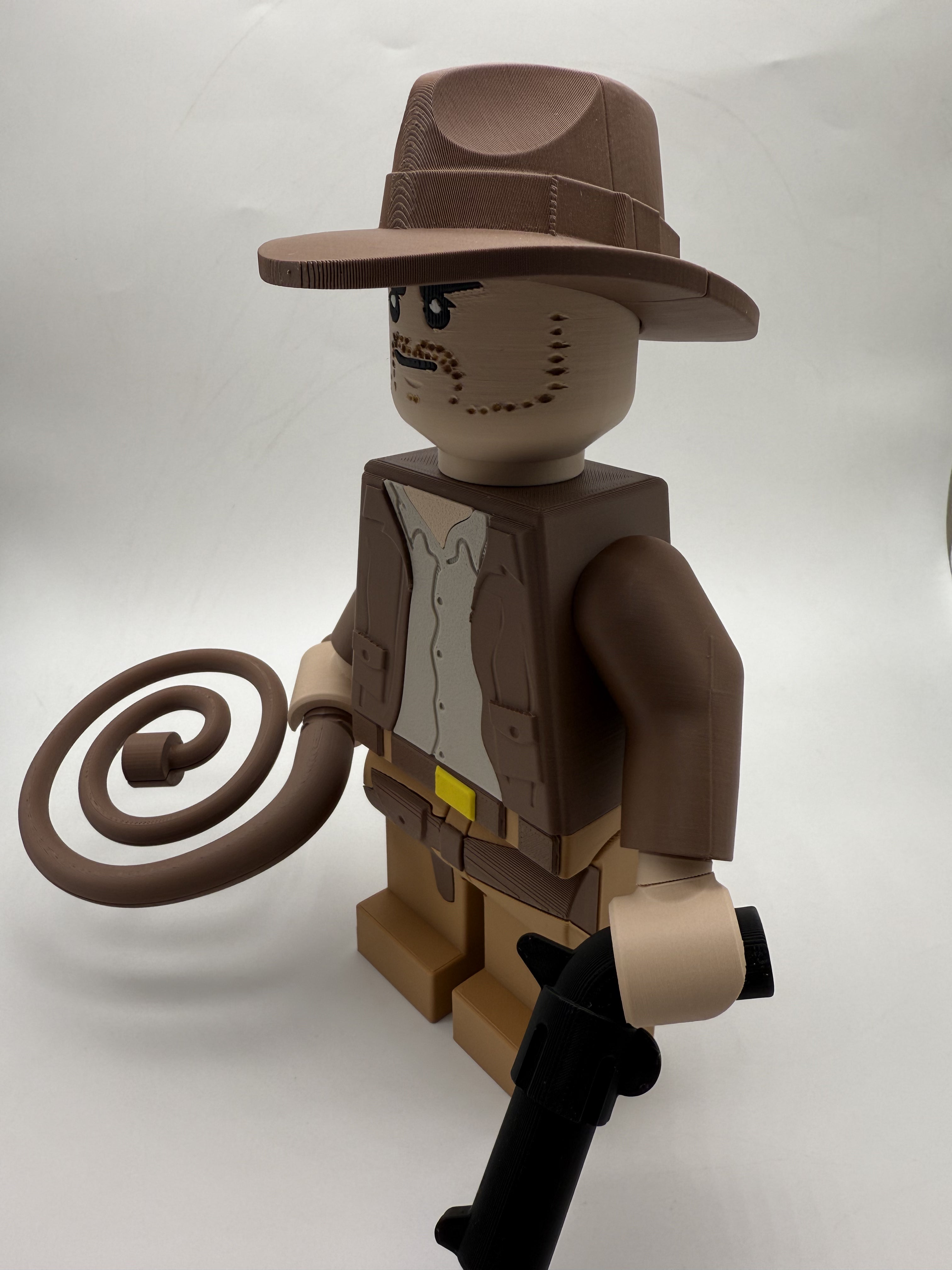 3D Printed Indiana Jones Large Scale 8.5"- 9.5" Minifigure