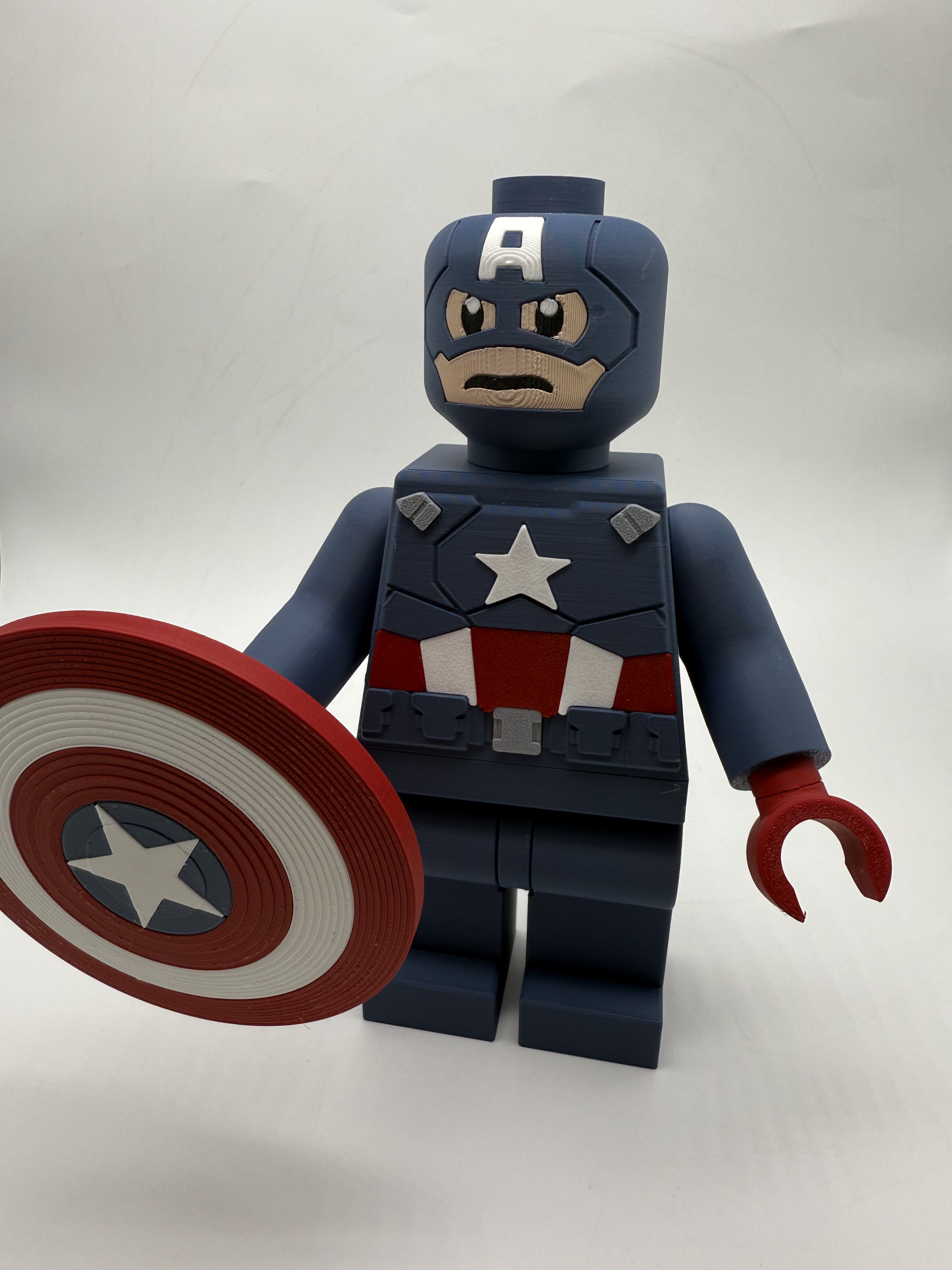 3D Printed Marvel Captain America Large Scale 8.5"- 9.5" Minifigure