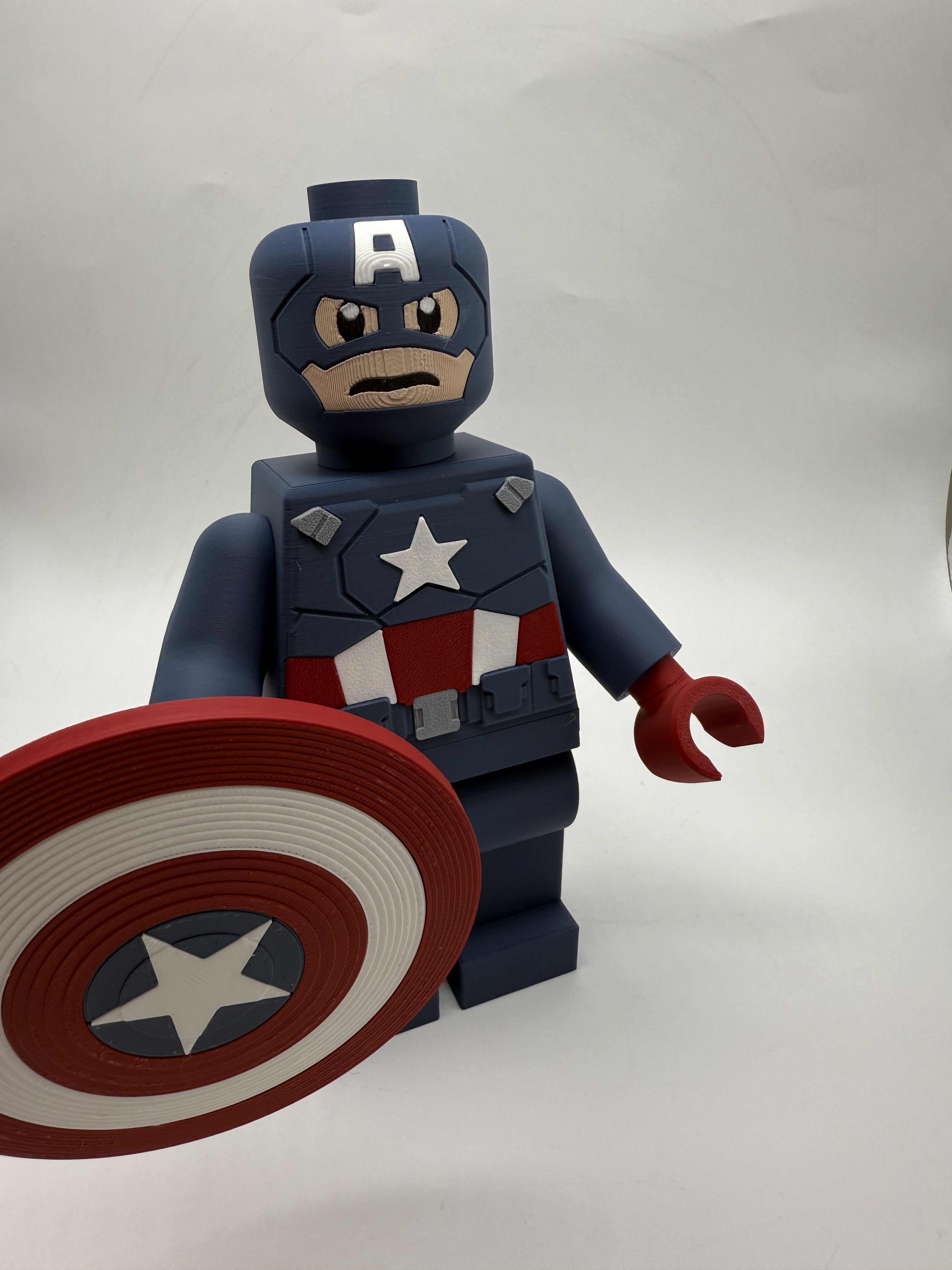 3D Printed Marvel Captain America Large Scale 8.5"- 9.5" Minifigure